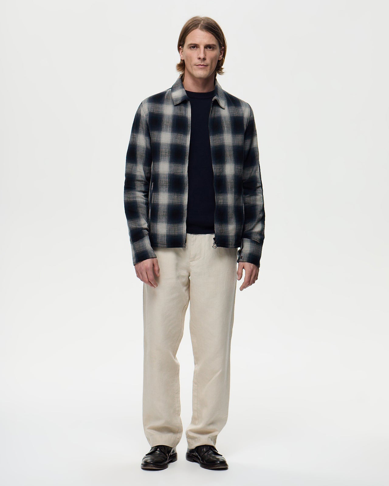 HITCHCOCK Jacket Windowpane Check - Clay/Navy