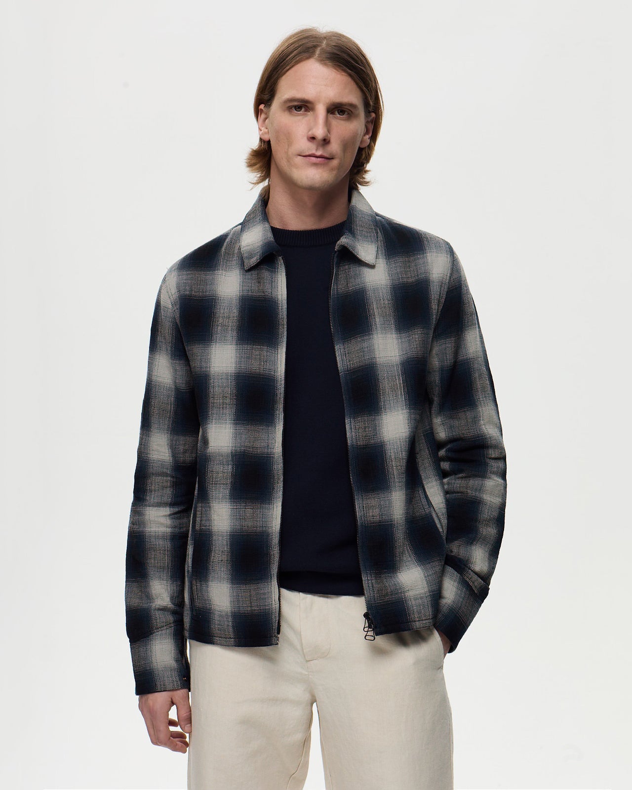 HITCHCOCK Jacket Windowpane Check - Clay/Navy