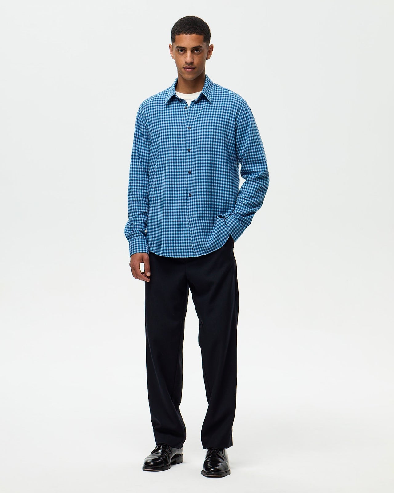 CHEYENNE Shirt – Bleu/Ecru