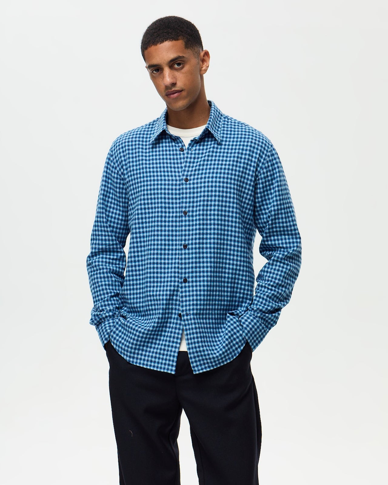 CHEYENNE Shirt – Bleu/Ecru